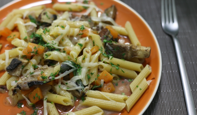 Winter Squash and Portobello Penne