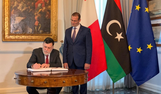 Malta PM Robert Abela stresses border controls in Valletta talks with Libyan GNA leader Fayez el Serraj